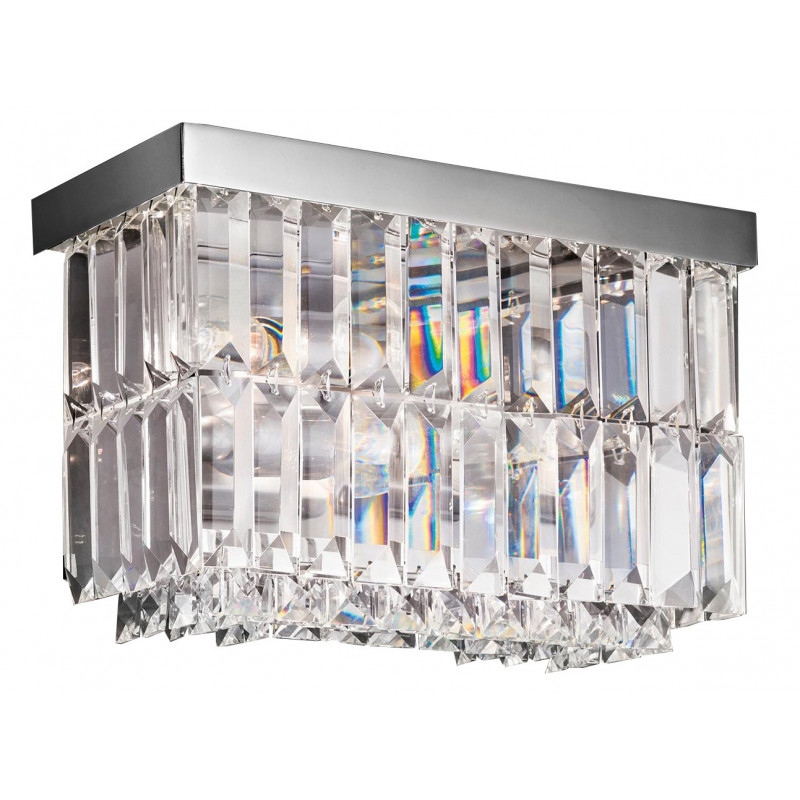 Masiero Impero and Deco Crystal Rectangular Wall Light