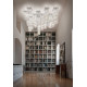 Cubo S/Square Crystal Flush Suspension Lamp