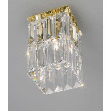 Kolarz Prisma Square Crystal Ceiling Light Gold
