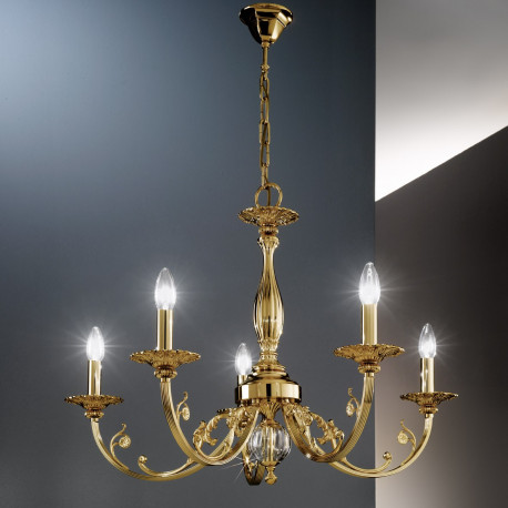 Kolarz Pisani Crystal Chandelier Brass