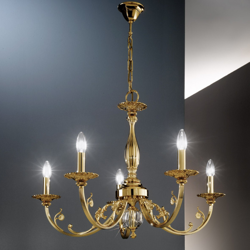 Kolarz Pisani Crystal Chandelier Brass