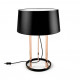 Grok Premium 3 Light Table Lamp Black, Copper with Fabric Shade